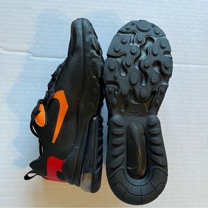Nike Air Max 270 React 7Y/Women's 8.5 GS Black/Red/Orange CV9638-001 Youth NEW!